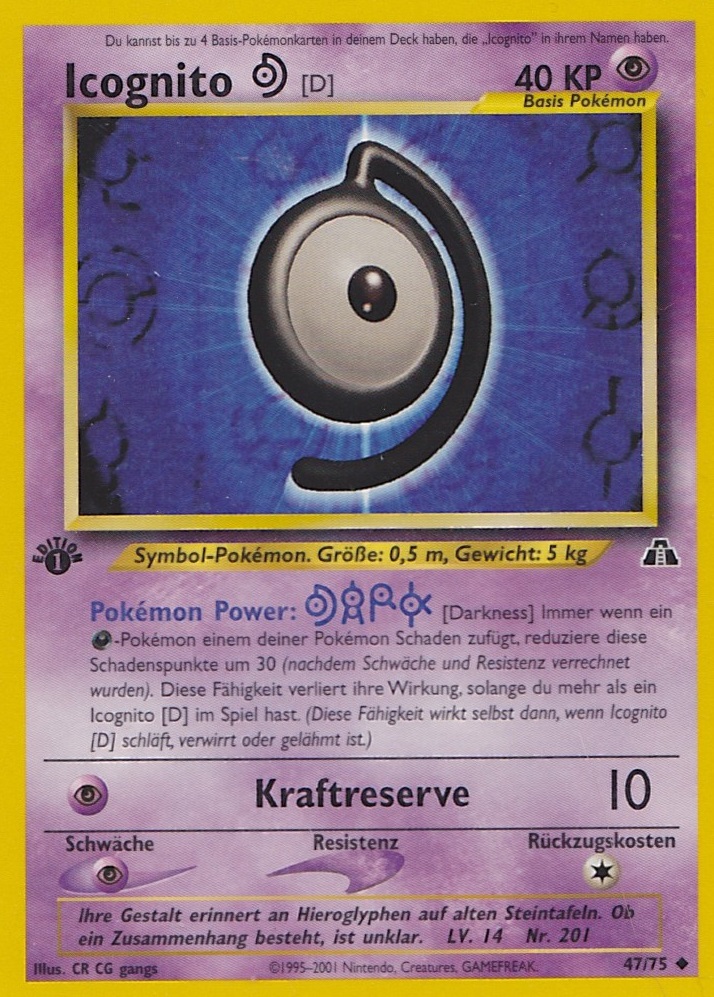 Icognito D 47 — Neo Entdeckung (German Pokémon TCG card)