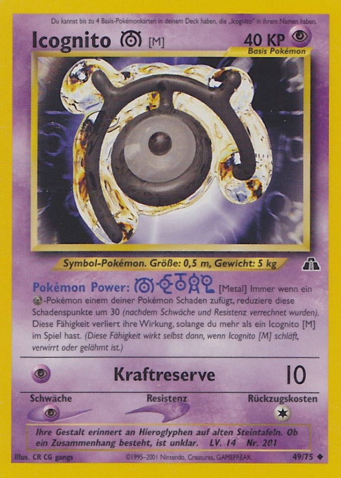 Icognito M 49 — Neo Entdeckung (German Pokémon TCG card)