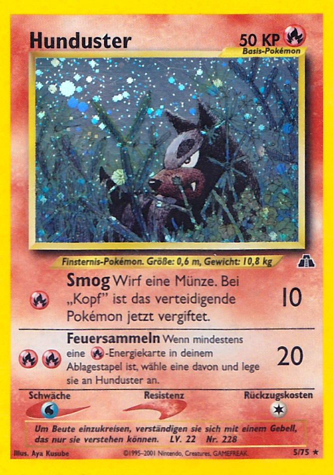 Hunduster 5 — Neo Entdeckung (German Pokémon TCG card)
