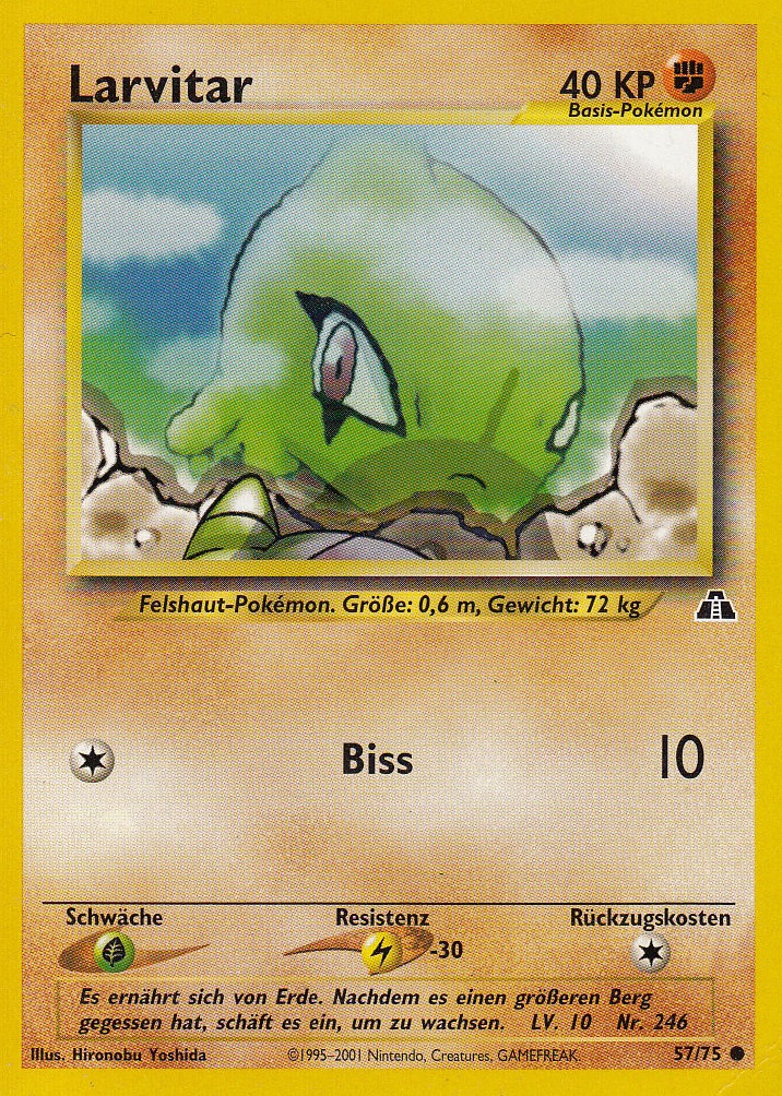 Larvitar 57 — Neo Entdeckung (German Pokémon TCG card)