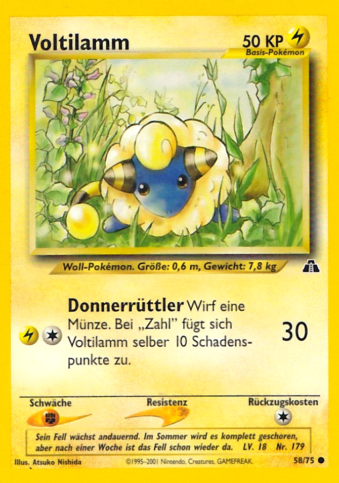 Voltilamm 58 — Neo Entdeckung (German Pokémon TCG card)