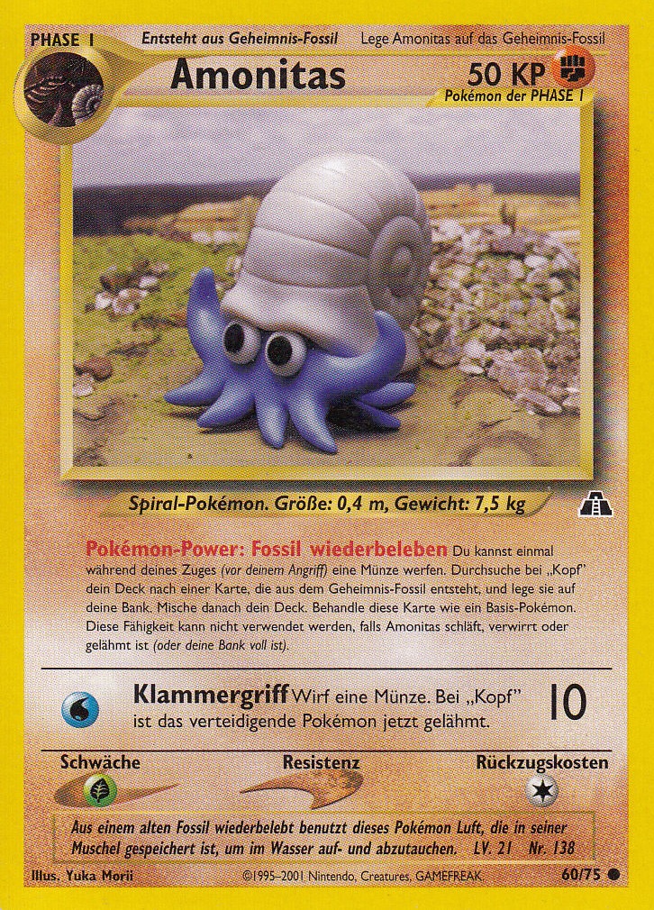 Amonitas 60 — Neo Entdeckung (German Pokémon TCG card)