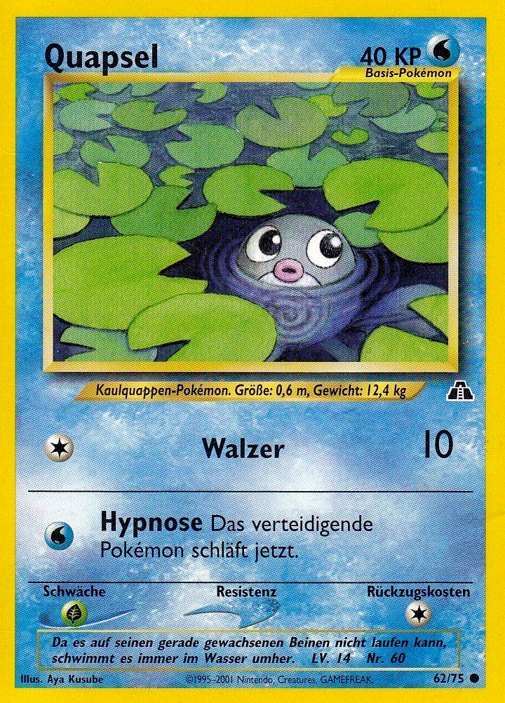 Quapsel 62 — Neo Entdeckung (German Pokémon TCG card)