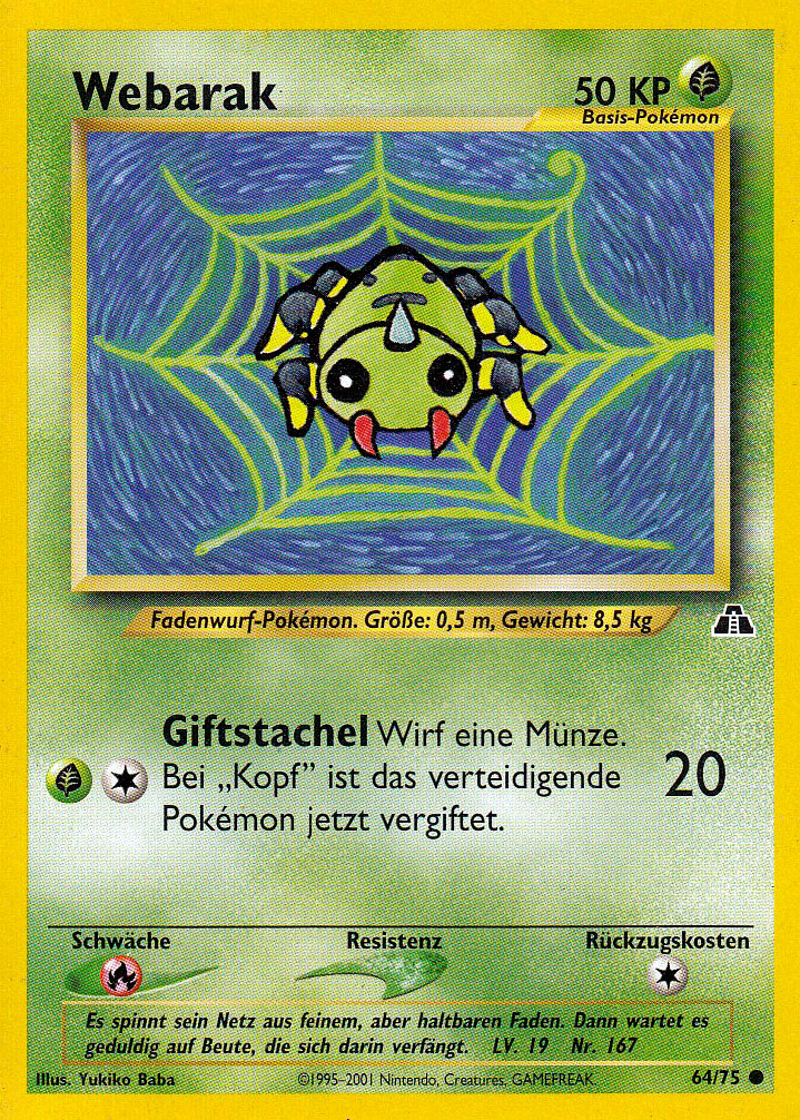 Weberak 64 — Neo Entdeckung (German Pokémon TCG card)