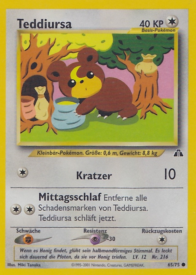 Teddiursa 65 — Neo Entdeckung (German Pokémon TCG card)