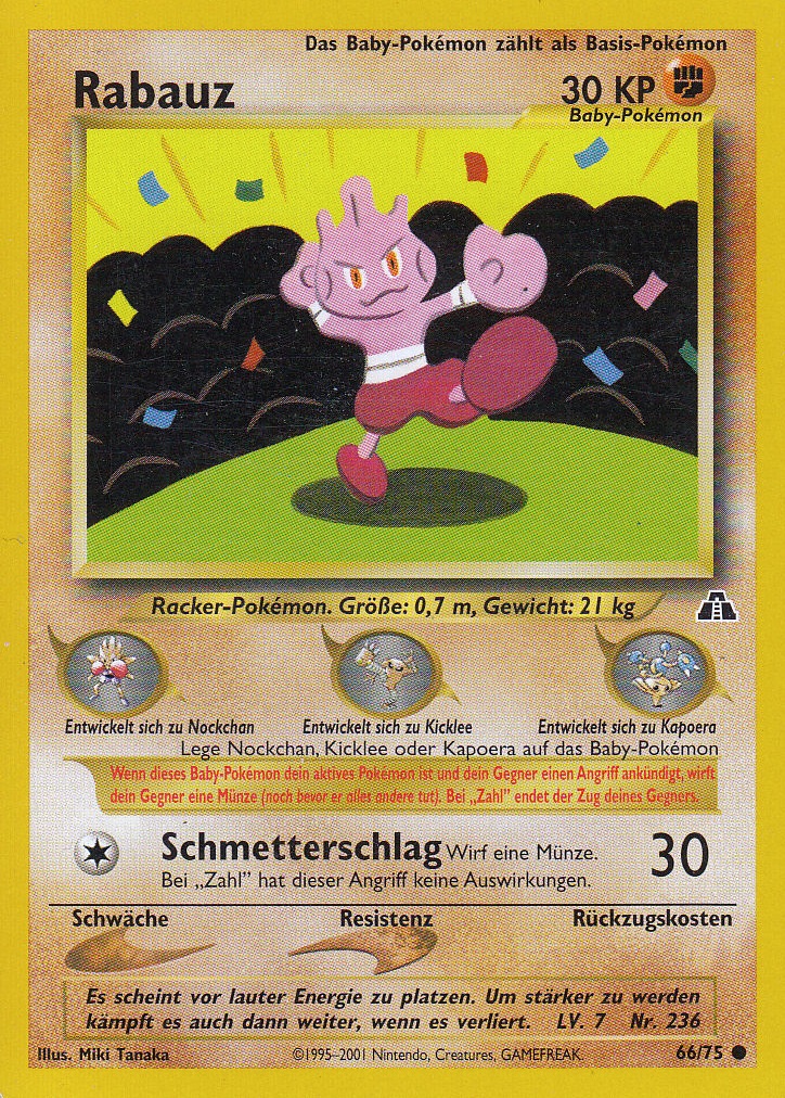 Rabauz 66 — Neo Entdeckung (German Pokémon TCG card)