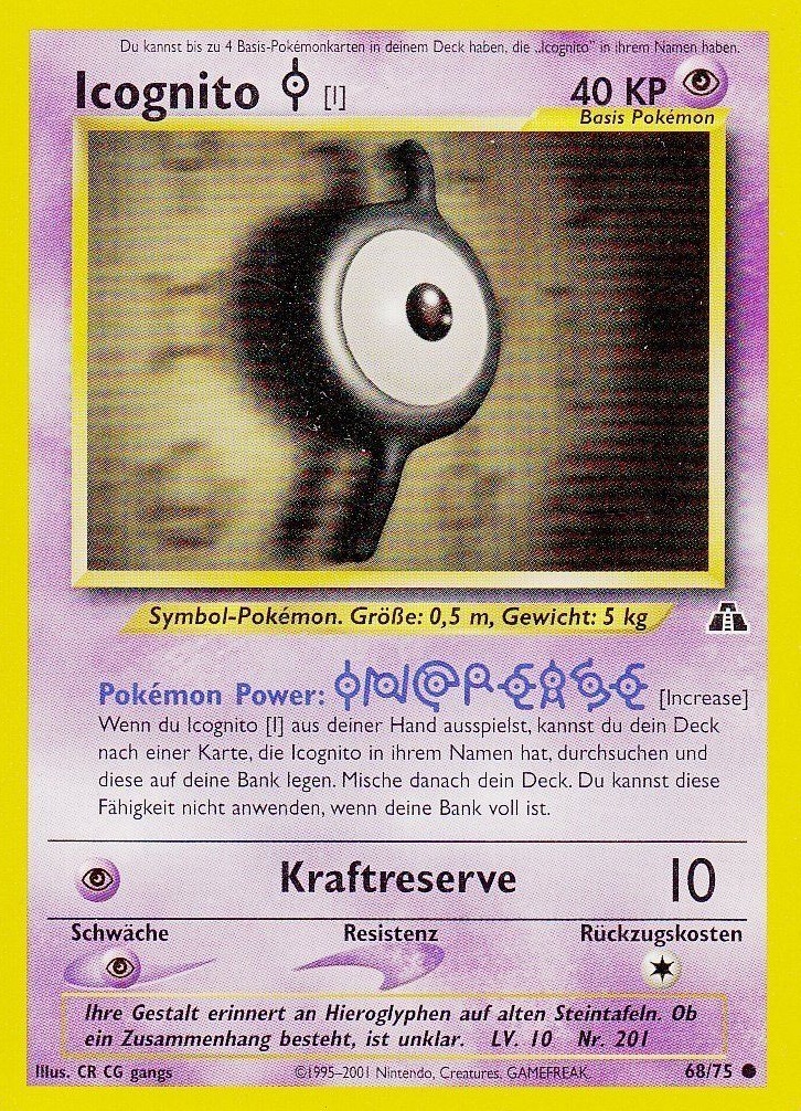Icognito I 68 — Neo Entdeckung (German Pokémon TCG card)