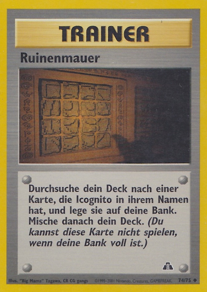 Ruinenwand 74 — Neo Entdeckung (German Pokémon TCG card)