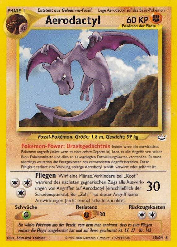 Aerodactyl 15 — Neo Revelation (German Pokémon TCG card)