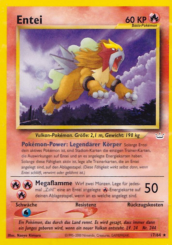 Entei 17 — Neo Revelation (German Pokémon TCG card)