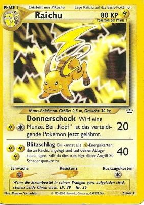 Raichu 21 — Neo Revelation (German Pokémon TCG card)