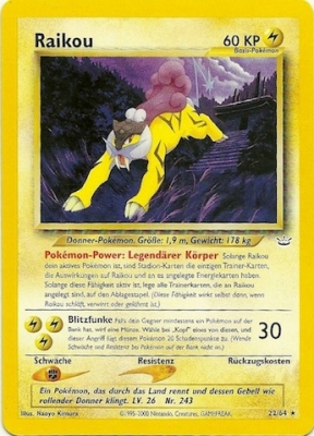 Raikou 22 — Neo Revelation (German Pokémon TCG card)