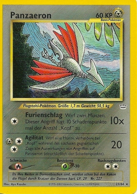 Panzaeron 23 — Neo Revelation (German Pokémon TCG card)