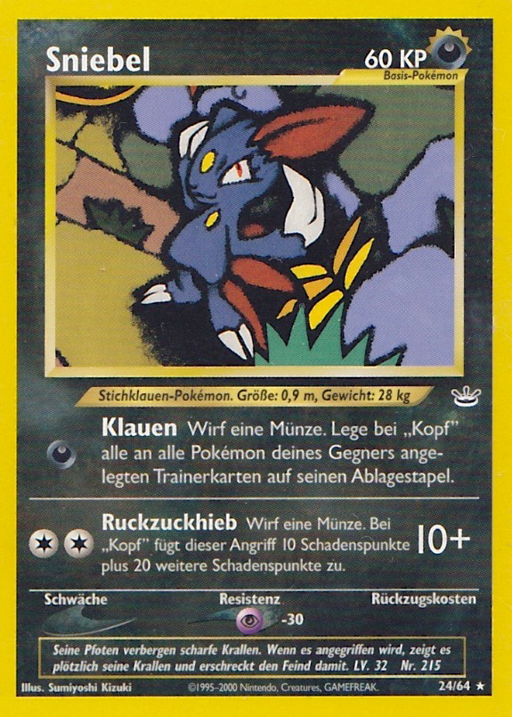 Sniebel 24 — Neo Revelation (German Pokémon TCG card)
