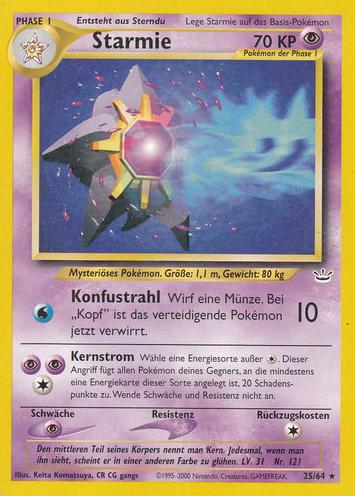 Starmie 25 — Neo Revelation (German Pokémon TCG card)