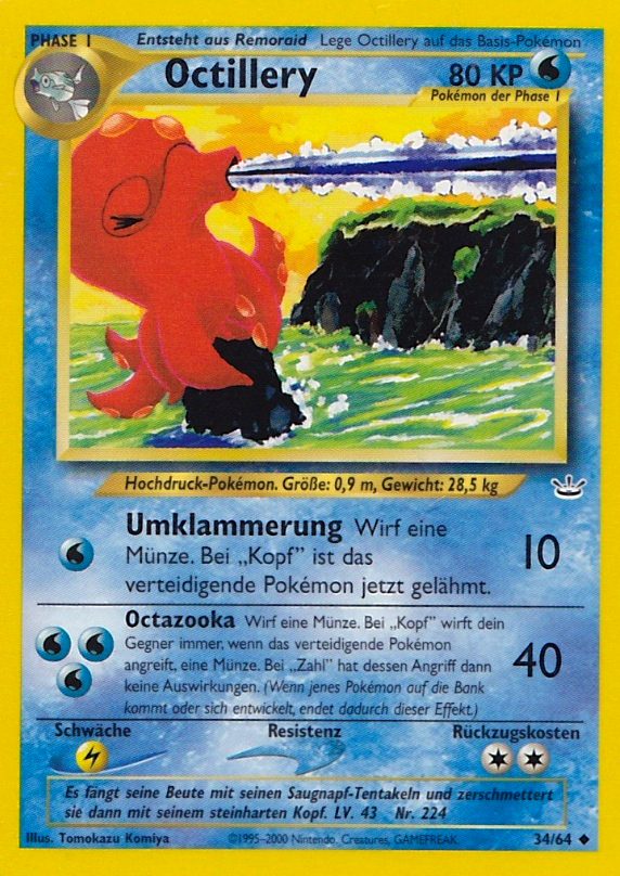 Octillery 34 — Neo Revelation (German Pokémon TCG card)