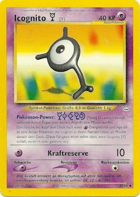 Icognito Y 40 — Neo Revelation (German Pokémon TCG card)
