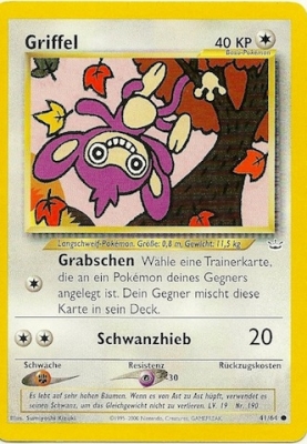 Griffel 41 — Neo Revelation (German Pokémon TCG card)