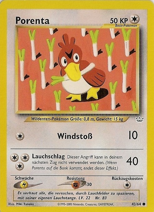 Porenta 43 — Neo Revelation (German Pokémon TCG card)