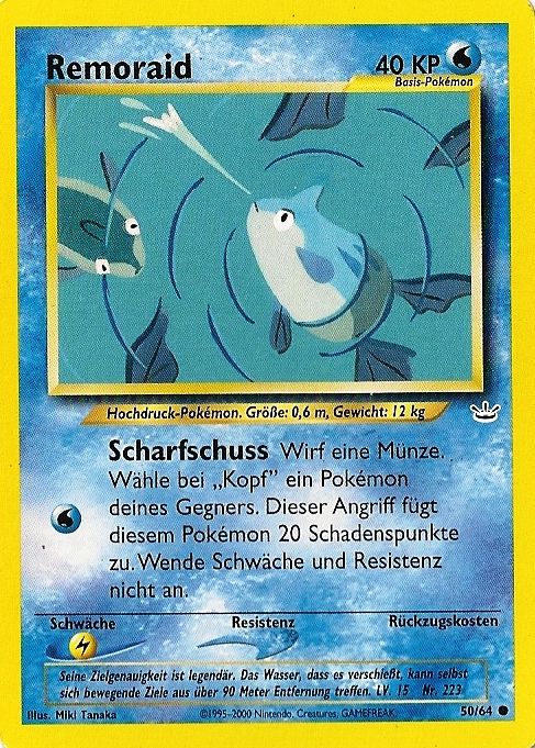 Remoraid 50 — Neo Revelation (German Pokémon TCG card)