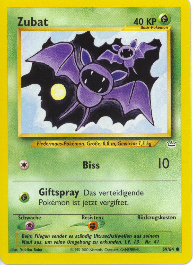 Zubat 59 — Neo Revelation (German Pokémon TCG card)