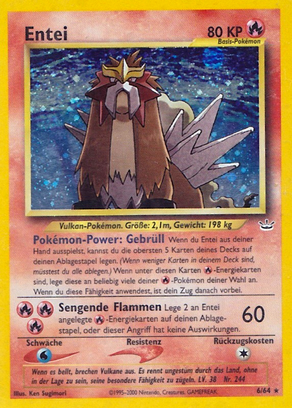 Entei 6 — Neo Revelation (German Pokémon TCG card)