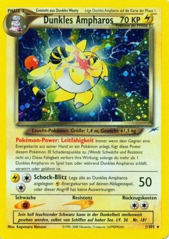 Dunkles Ampharos 1 — Neo Destiny (German Pokémon TCG card)