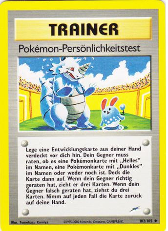 Pokémon-Persönlichkeitstest 102 — Neo Destiny (German Pokémon TCG card)