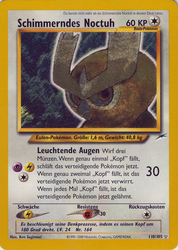 Schimmerndes Noctuh 110 — Neo Destiny (German Pokémon TCG card)