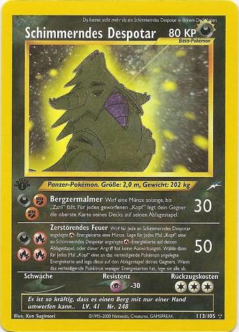 Schimmerndes Despotar 113 — Neo Destiny (German Pokémon TCG card)