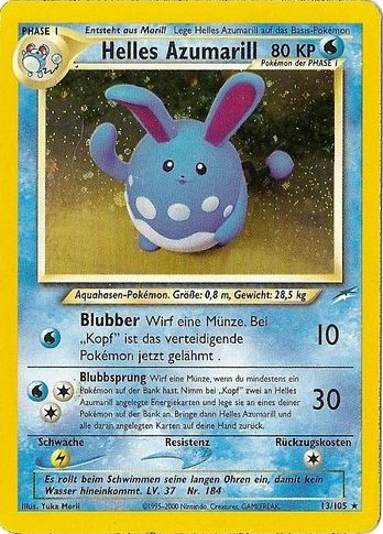 Helles Azumarill 13 — Neo Destiny (German Pokémon TCG card)