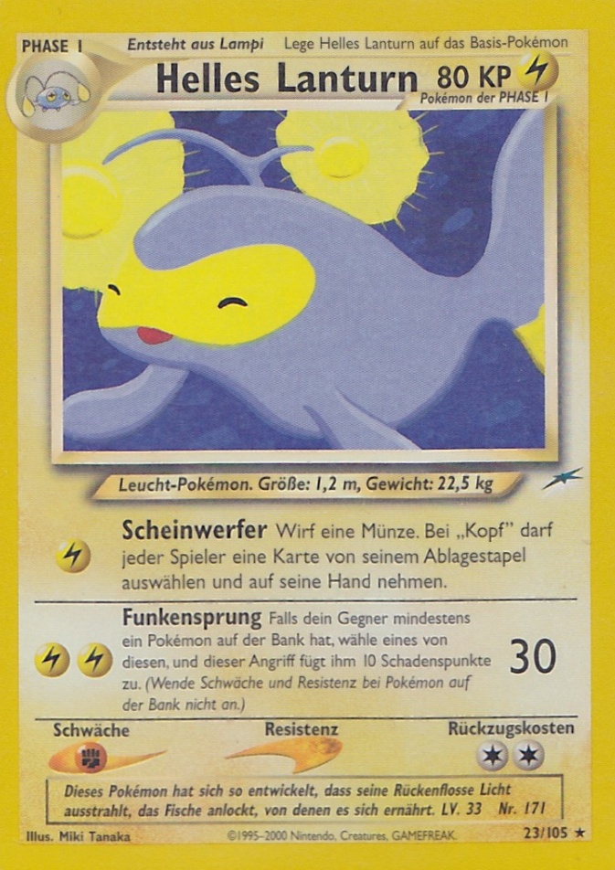 Helles Lanturn 23 — Neo Destiny (German Pokémon TCG card)