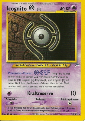 Icognito H 28 — Neo Destiny (German Pokémon TCG card)