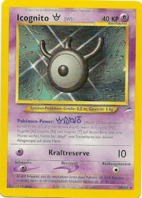Icognito W 29 — Neo Destiny (German Pokémon TCG card)