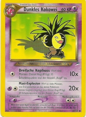 Dunkles Kokowei 33 — Neo Destiny (German Pokémon TCG card)