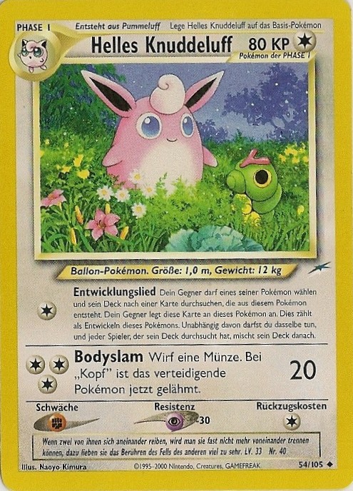 Helles Knuddeluff 54 — Neo Destiny (German Pokémon TCG card)