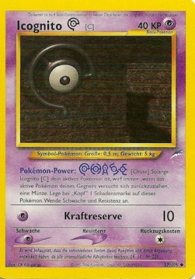 Icognito C 57 — Neo Destiny (German Pokémon TCG card)