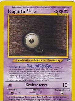 Icognito Q 59 — Neo Destiny (German Pokémon TCG card)