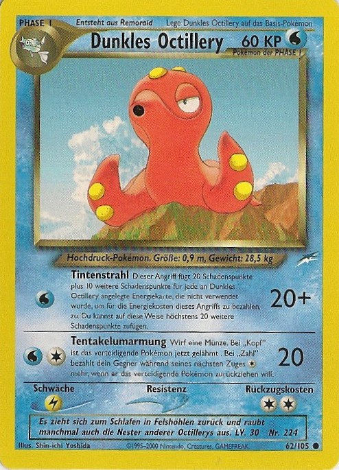 Dunkles Octillery 62 — Neo Destiny (German Pokémon TCG card)