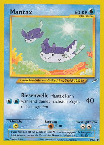 Mantax 74 — Neo Destiny (German Pokémon TCG card)