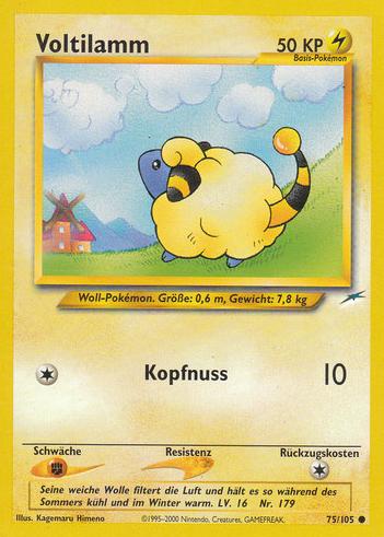 Voltilamm 75 — Neo Destiny (German Pokémon TCG card)