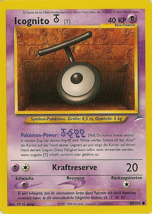 Icognito T 88 — Neo Destiny (German Pokémon TCG card)