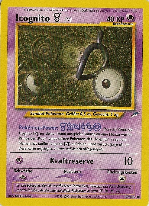 Icognito V 89 — Neo Destiny (German Pokémon TCG card)
