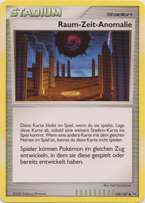 Raum-Zeit-Anomalie 104 — Platin (German Pokémon TCG card)