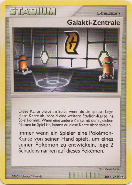 Galaktik-Zentrale 106 — Platin (German Pokémon TCG card)