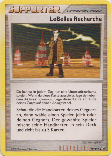 LeBelles Recherche 109 — Platin (German Pokémon TCG card)