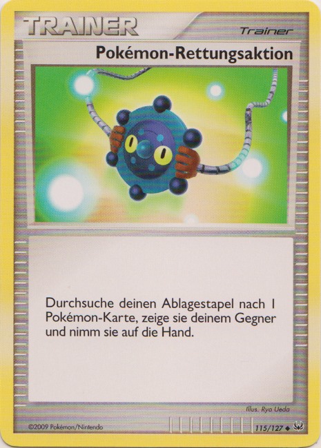 Pokémon-Rettungsaktion 115 — Platin (German Pokémon TCG card)
