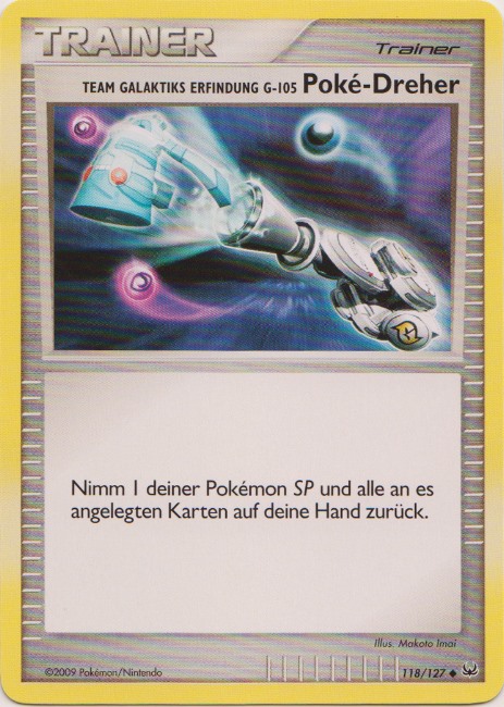 Team Galaktiks Erfindung G-105 Poké-Dreher 118 — Platin (German Pokémon TCG card)