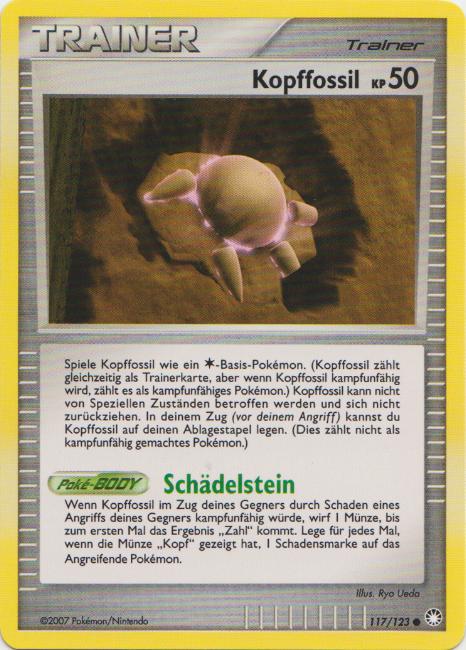 Kopffossil 120 — Platin (German Pokémon TCG card)