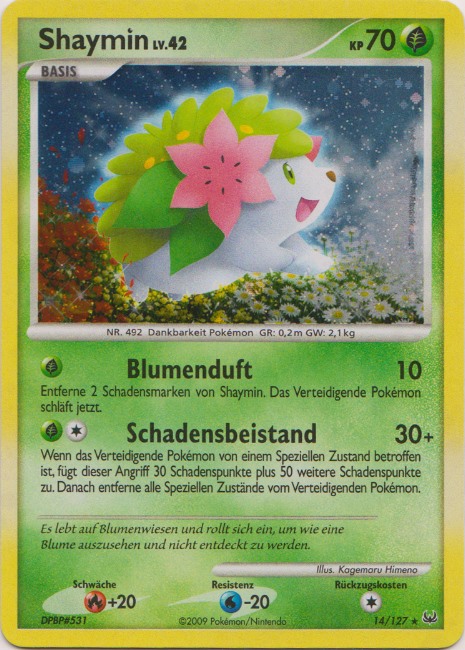 Shaymin 14 — Platin (German Pokémon TCG card)